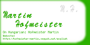 martin hofmeister business card